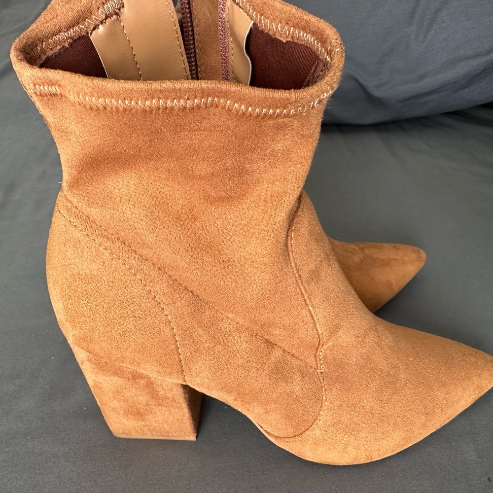 Express Tan Suede Heeled Boots